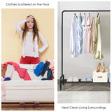 Freestanding 2 in 1 Cloth Rack with Anti-Slip Stoppers for Living Room/ Bedroom