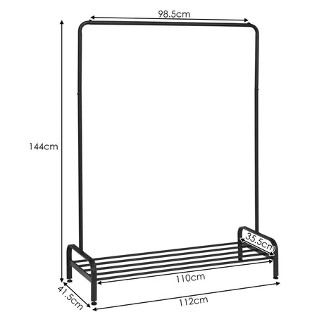 Freestanding 2 in 1 Cloth Rack with Anti-Slip Stoppers for Living Room/ Bedroom