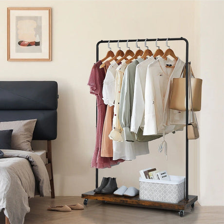 Rolling Garment Rack with Lockable Casters for Residential Commercial Use