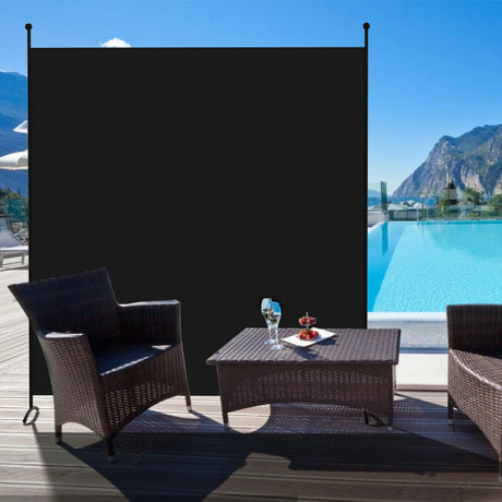 Single Panel Room Divider Privacy Partition Screen for Office Home-Black