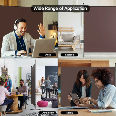 Single Panel Room Divider Privacy Partition Screen for Office Home-Brown