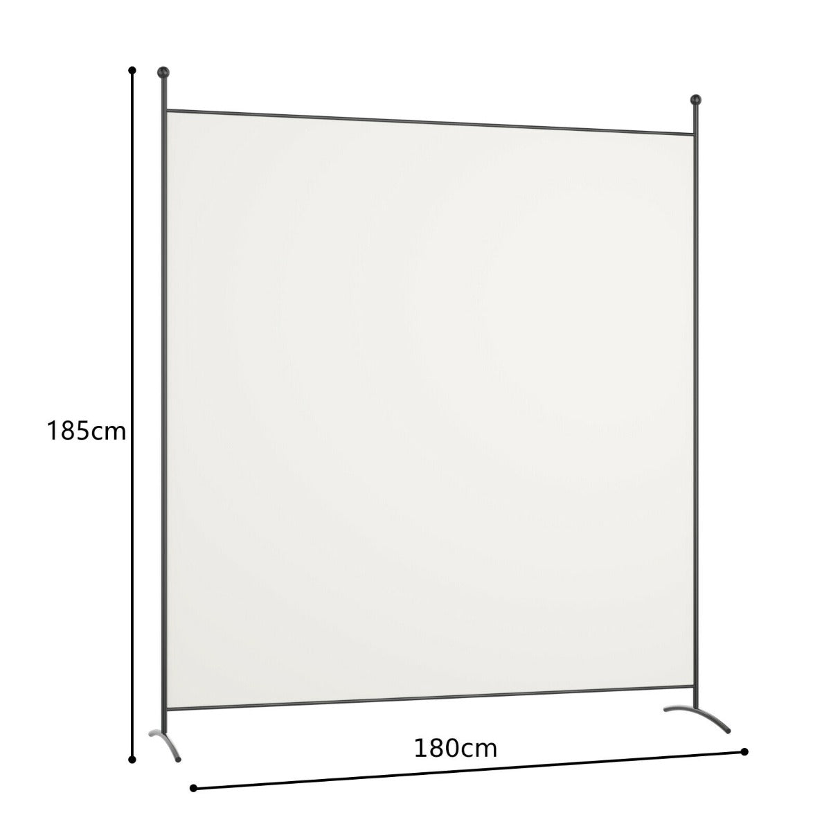 Single Panel Room Divider Privacy Partition Screen for Office Home-White
