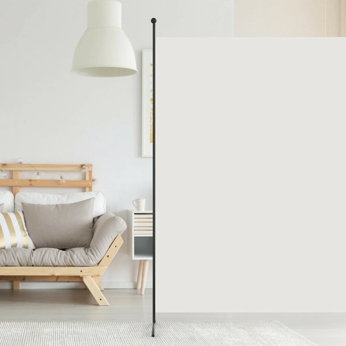 Single Panel Room Divider Privacy Partition Screen for Office Home-White