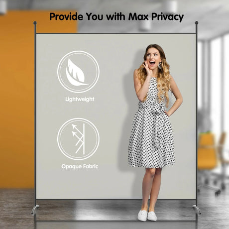 Single Panel Room Divider Privacy Partition Screen for Office Home-White