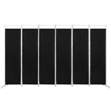 6-Panel Room Divider Folding Privacy Screen -Black