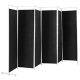 6-Panel Room Divider Folding Privacy Screen -Black