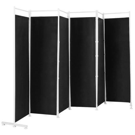 6-Panel Room Divider Folding Privacy Screen -Black