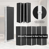 6-Panel Room Divider with Adjustable Foot Pads-Grey
