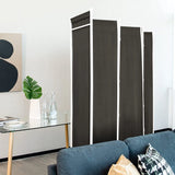 6-Panel Room Divider with Adjustable Foot Pads-Grey