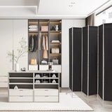 6-Panel Room Divider with Adjustable Foot Pads-Grey