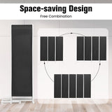 6-Panel Room Divider with Adjustable Foot Pads-Grey
