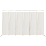 6-Panel Room Divider Folding Privacy Screen-White