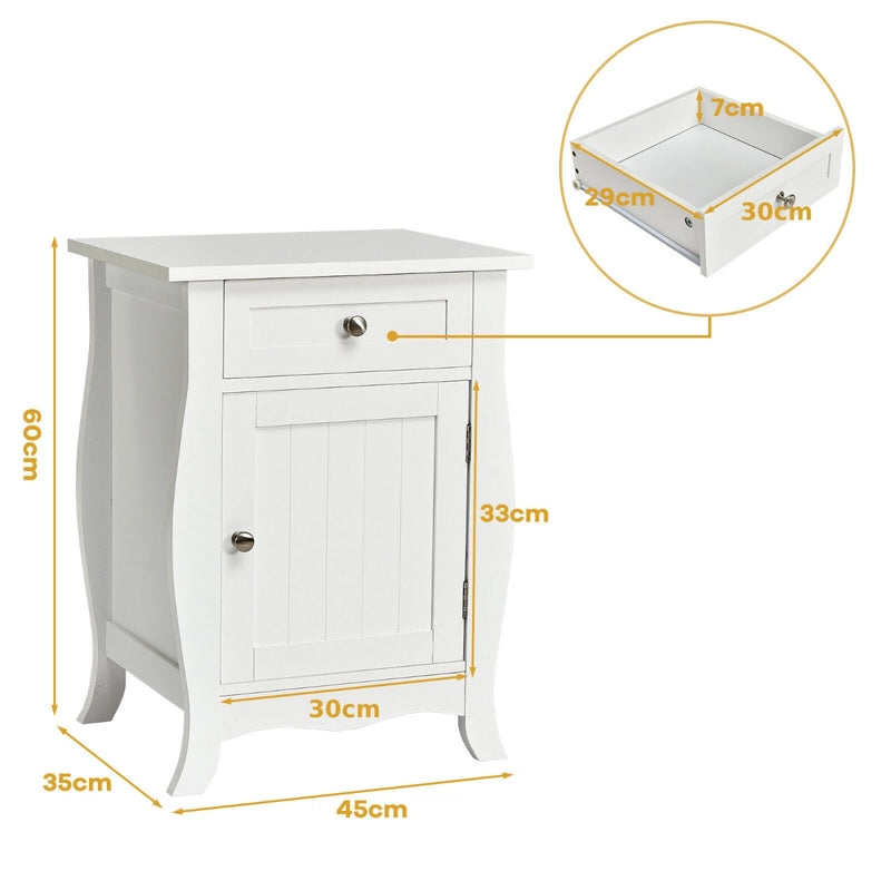 Accent Table with Single-Door Cabinet and Drawer