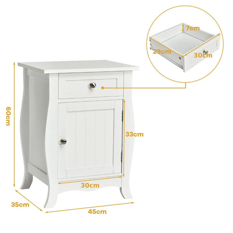 Accent Table with Single-Door Cabinet and Drawer