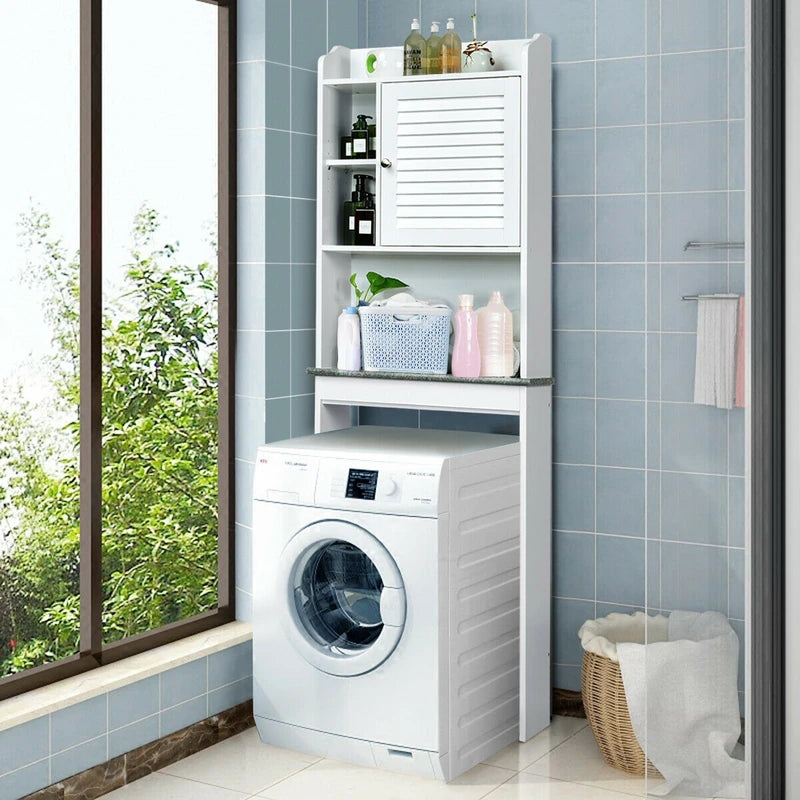 4-Tier Bathroom Over-The-Toilet Storage Cabinet with 5-Level Adjustable Shelves