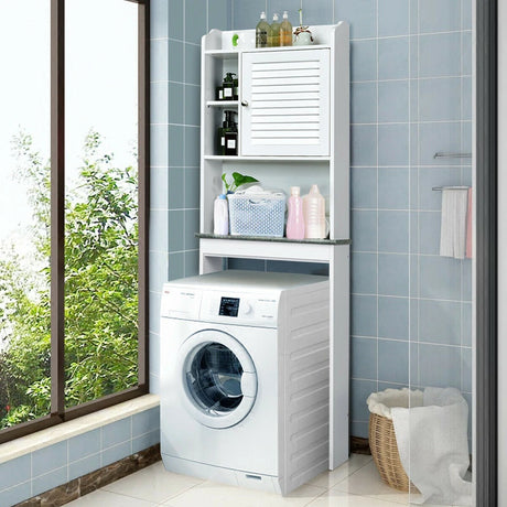 4-Tier Bathroom Over-The-Toilet Storage Cabinet with 5-Level Adjustable Shelves