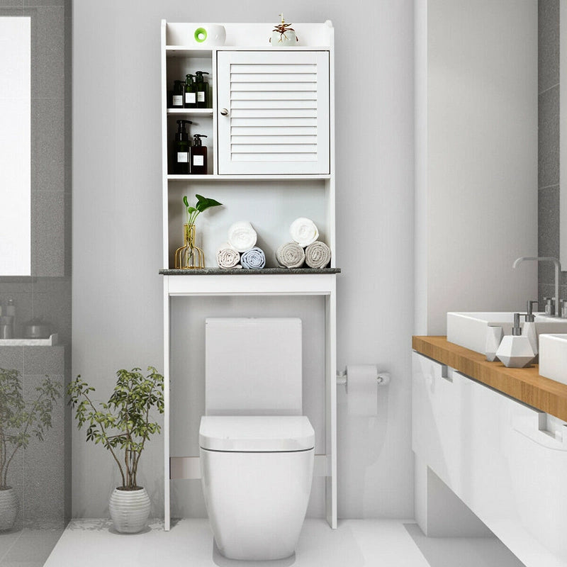4-Tier Bathroom Over-The-Toilet Storage Cabinet with 5-Level Adjustable Shelves