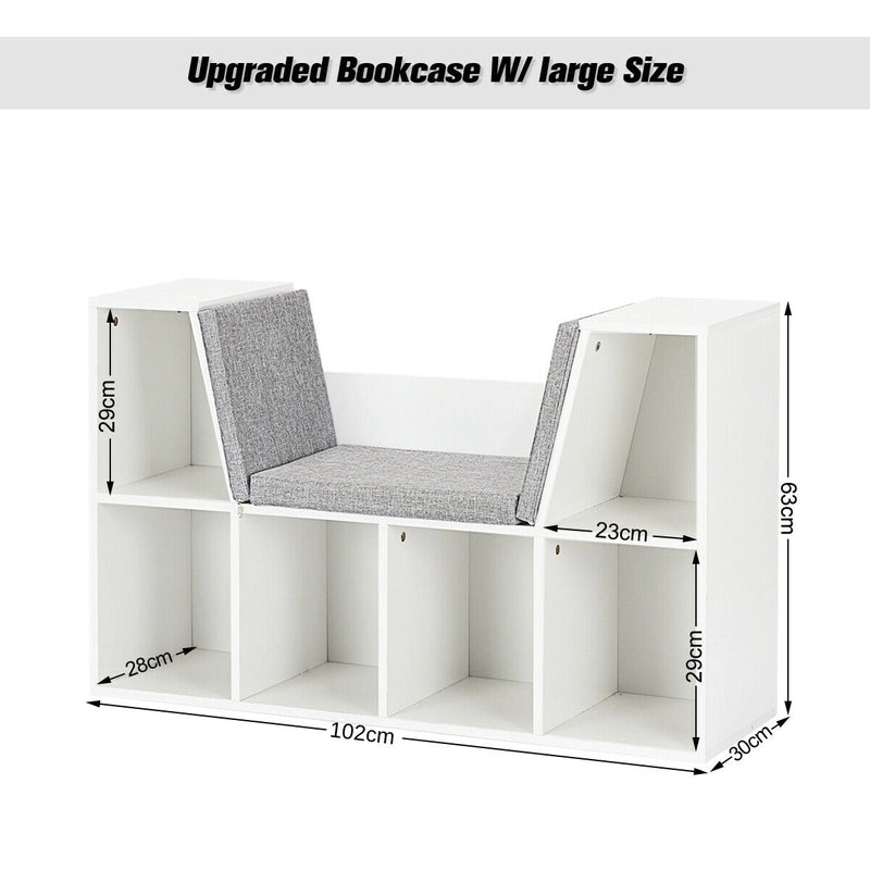 Modern Storage Organizer Cabinet with Seat Cushion-White