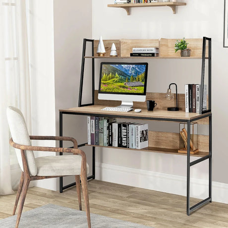 47-Inch Computer Desk Writing Study Table Workstation-Natural