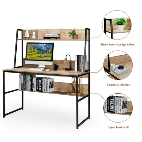 47-Inch Computer Desk Writing Study Table Workstation-Natural
