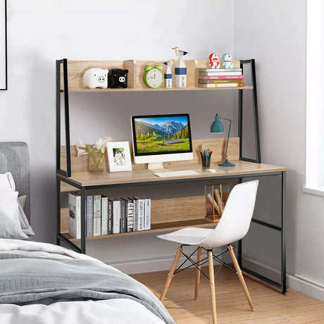 47-Inch Computer Desk Writing Study Table Workstation-Natural