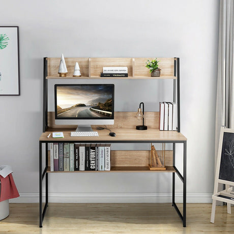 47-Inch Computer Desk Writing Study Table Workstation-Natural