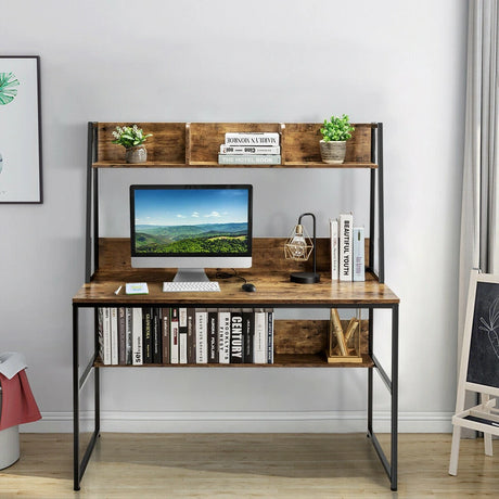 47-Inch Computer Desk Writing Study Table Workstation-Rustic Brown