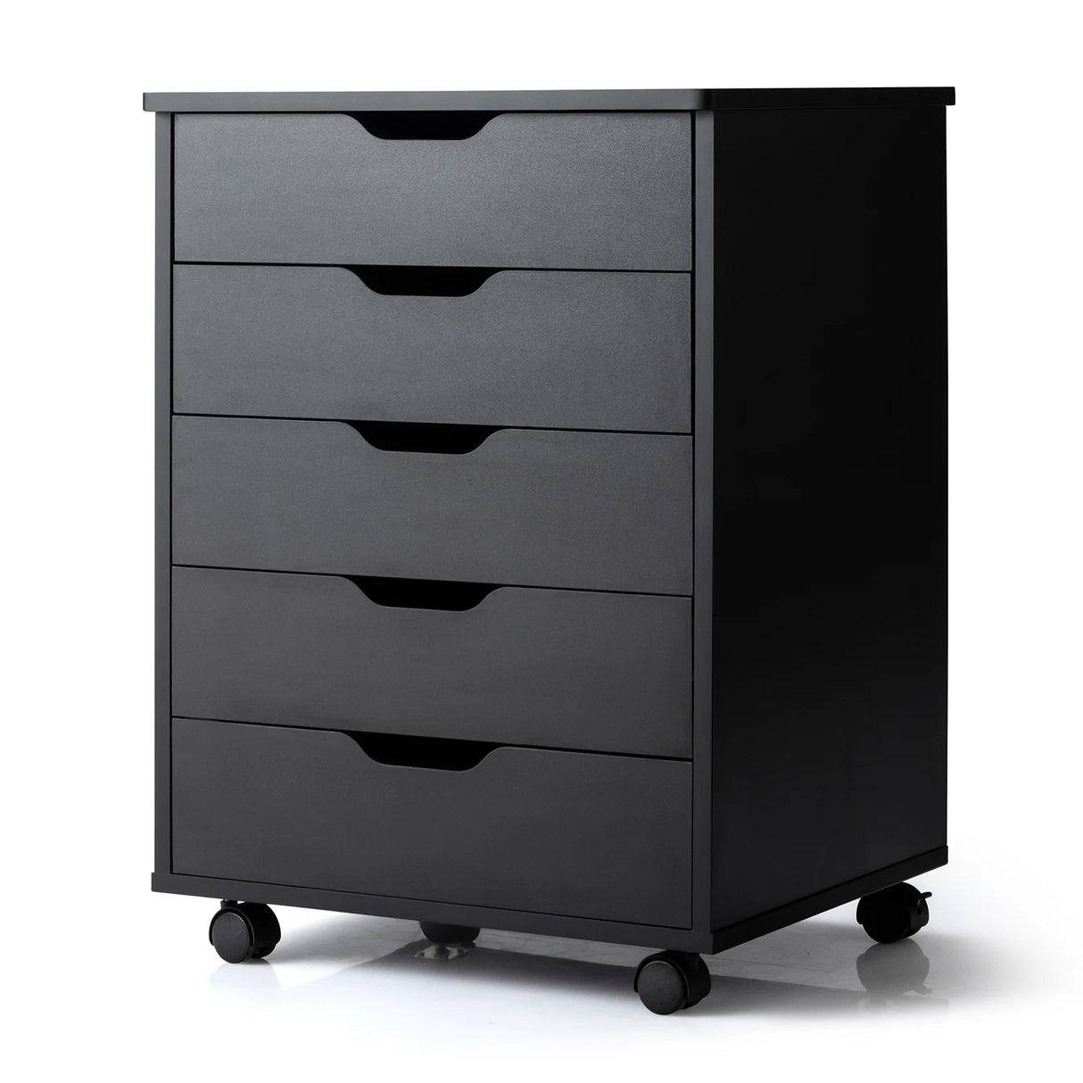 Versatile Storage Cabinet with Wheels for Home Office-Black