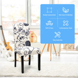 Set of 2 Tufted Dining Chair with Rubber Wooden Leg