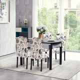 Set of 2 Tufted Dining Chair with Rubber Wooden Leg