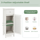 Freestanding Storage Organizer Unit with Adjustable Shelf for Entryway-White