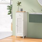 Freestanding Storage Organizer Unit with Adjustable Shelf for Entryway-White