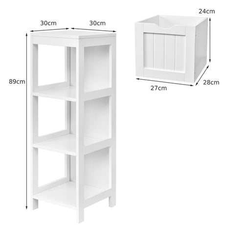 Freestanding Bathroom Floor Cabinet with 2 Removable Drawers