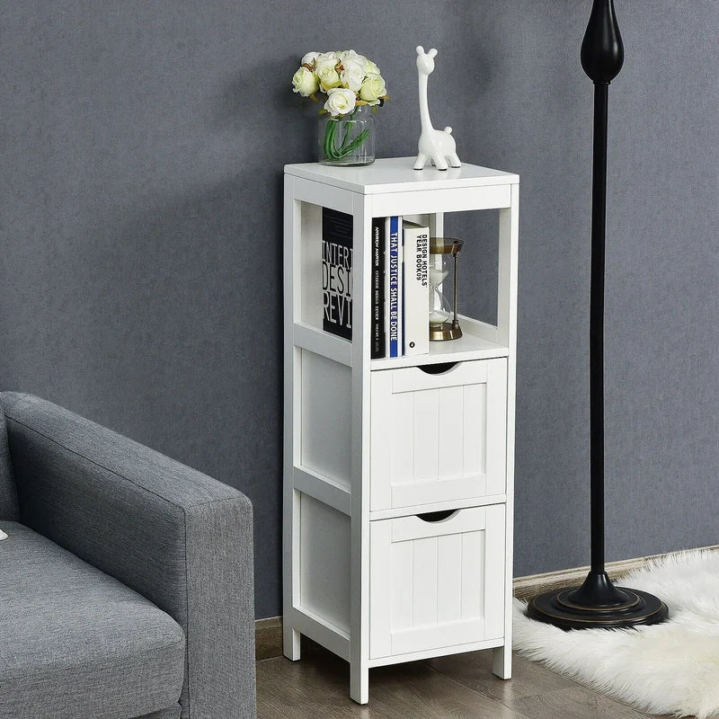 Freestanding Bathroom Floor Cabinet with 2 Removable Drawers