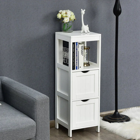 Freestanding Bathroom Floor Cabinet with 2 Removable Drawers