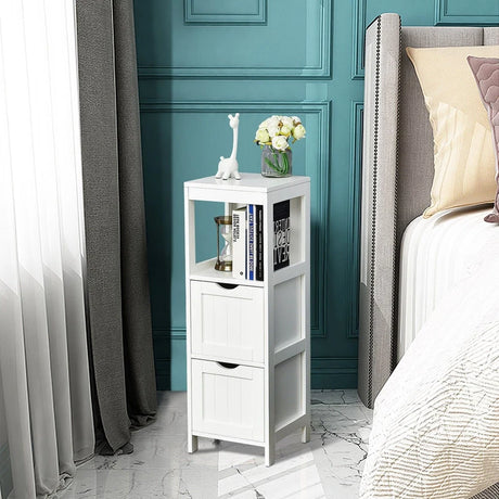 Freestanding Bathroom Floor Cabinet with 2 Removable Drawers