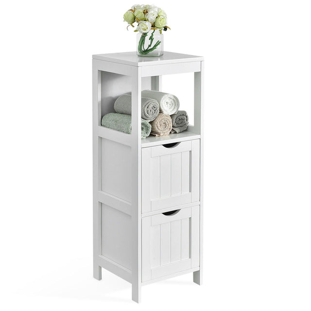 Freestanding Bathroom Floor Cabinet with 2 Removable Drawers