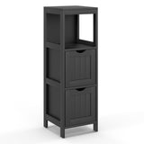 Wooden Bathroom Floor Cabinet with Removable Drawers-Black