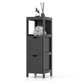 Wooden Bathroom Floor Cabinet with Removable Drawers-Black