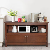 Media Console Cabinet with Cable Management Hole for Living Room-Brown