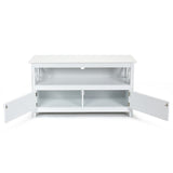 Media Console Cabinet with Cable Management Hole for Living Room-White