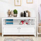 Media Console Cabinet with Cable Management Hole for Living Room-White
