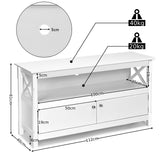 Media Console Cabinet with Cable Management Hole for Living Room-White