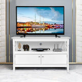 Media Console Cabinet with Cable Management Hole for Living Room-White
