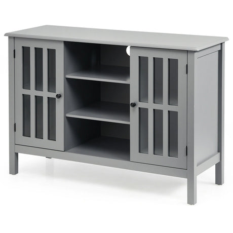 Wooden TV Stand Console Cabinet for 50 Inch TV-Gray