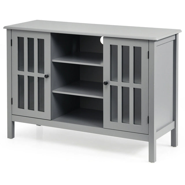 Wooden TV Stand Console Cabinet for 50 Inch TV-Gray