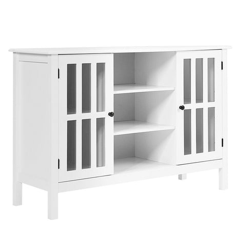 Wooden TV Stand Console Cabinet for 50 Inch TV-White