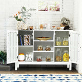 Wooden TV Stand Console Cabinet for 50 Inch TV-White