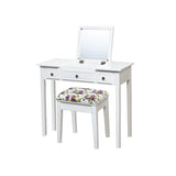 Dressing Table Stool Set with Flip Top Mirror & Storage Drawer