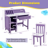 Kids Learning Desk &amp; Chair Set  for Bedroom &amp; Study Room-Purple